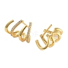 Rack Plating Claw Brass Clip-on Earrings EJEW-N055-43G-RS-2