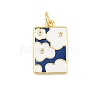 Brass Micro Pave Clear Cubic Zirconia Pendants KK-CBADB87-11G-1