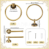Brass Wall Mounted Towel Ring Holder & Toilet Paper Holders Sets AJEW-TW0001-18-2