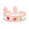 Valentine's Day Theme Polyester Cord Bracelets PW-WGAB0D7-04-1