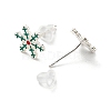 Christmas Theme Brass Stud Earrings EJEW-D062-01G-S-2