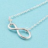 925 Sterling Silver Infinity Pendant Necklace for Women NJEW-C019-01S-3
