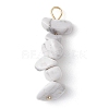 Gradient Color Mixed Gemstone Chip Beaded Pendants PALLOY-JF02795-4
