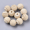 Unfinished Natural Wood European Beads WOOD-T025-001D-LF-1