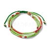 Adjustable Glass Seed Beaded Triple Layer Multi-strand Bracelet BJEW-MZ00048-3