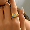 Brass Micro Pave Cubic Zirconia Finger Rings for Women GF8106-2-3