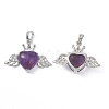Natural Amethyst Pendants G-P492-02P-03-2