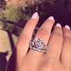 Fashionable Alloy Rhinestone Finger Rings FS-WG5016E-03-3