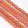 Electroplate Crystal Glass Round Beads Strands EGLA-F037-6mm-A07-2