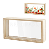Rectangle Double Sided Clear Acrylic with Wood Display Cases ODIS-WH0038-237B-1