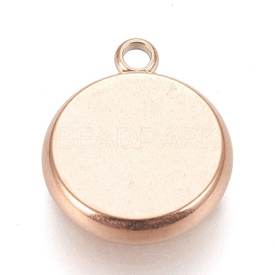 Ion Plating(IP) 304 Stainless Steel Pendant Cabochon Settings STAS-K202-03D-RG-1