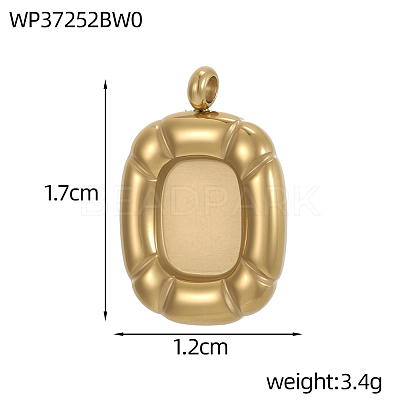 304 Stainless Steel Pendant Cabochon Settings STAS-OY010-45G-1