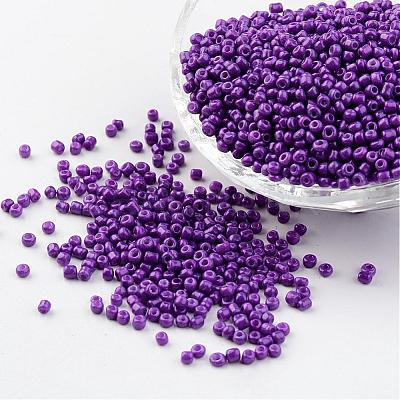 12/0 1.5~2mm Baking Paint Glass Seed Beads Loose Spacer Beads X-SEED-S001-K13-1