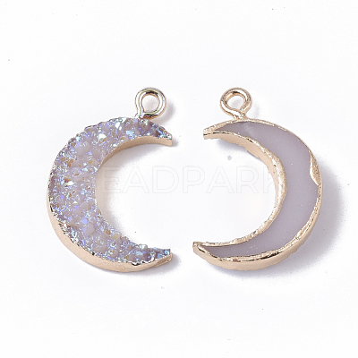 Druzy Resin Pendants X-RESI-S383-009-A03-1