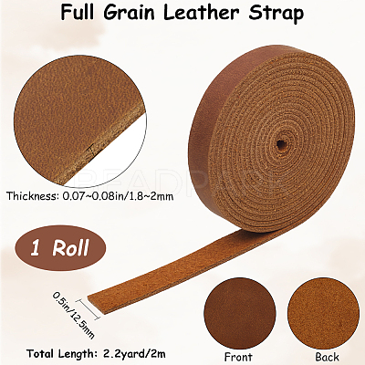 2M Flat AB Grade Cowhide Leather Cord AJEW-WH0479-73F-01-1