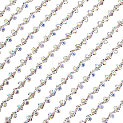 S-shaped Glass Rhinestone and Iron Cup Chains DIY-WH20032-25S-02-1