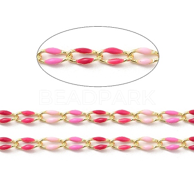 Brass Enamel Curb Chains CHC-C003-13G-16-1
