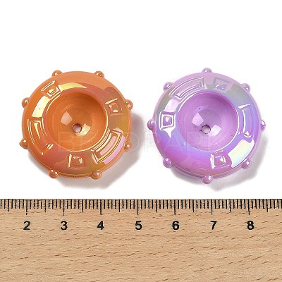 UV Plating Opaque Rainbow Iridescent Acrylic Beads SACR-R001-11A-1