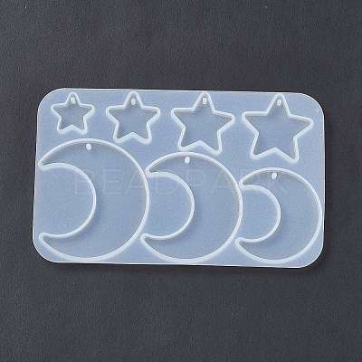 Astronomy Theme Moon Silicone Pendant Molds X-DIY-E065-07B-1