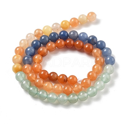 Natural Yellow/Green/Blue/Red Aventurine Beads Strands G-B095-A03-01-1