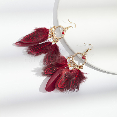 Alloy Feather Chandelier Earrings FS-WGC79E4-03-1