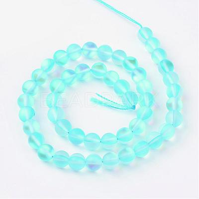 Synthetic Moonstone Beads Strands G-R375-8mm-A04-1