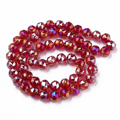 Electroplate Transparent Glass Beads Strands EGLA-N002-34B-C11-1
