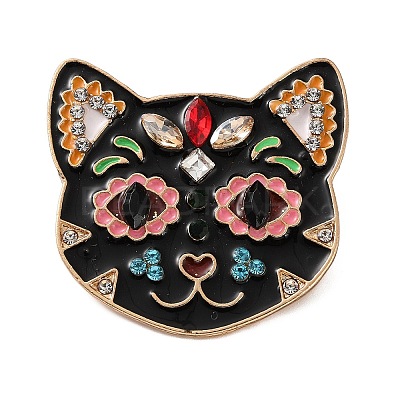 Skull Cat Enamel Pins RB-CBAC813-04G-1