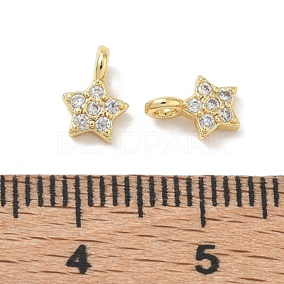 Brass Micro Pave Clear Cubic Zirconia Charms CU-CBA9FFD-04G-1