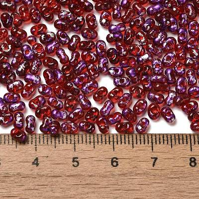 Spray Painted Glass Seed Beads SEED-F005-06A-03-1