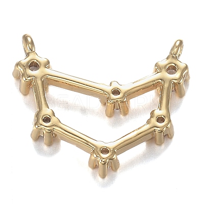 Brass Micro Clear Cubic Zirconia Charms ZIRC-F120-019G-06-1