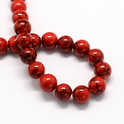 Dyed Synthetic Turquoise Gemstone Bead Strands TURQ-R032-6mm-XSS17-1