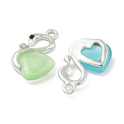 UV Plating Alloy Rhinestone Pendants FIND-M033-19P-1