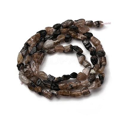Natural Chiastolite Beads Strands G-I389-A26-1