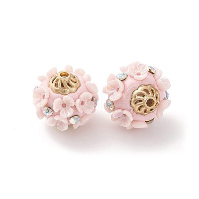 Handmade Resin Indonesia Round Beads IPDL-P005-24AS-01-1