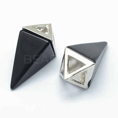 Natural Obsidian Pendants KK-E757-D-10P-1
