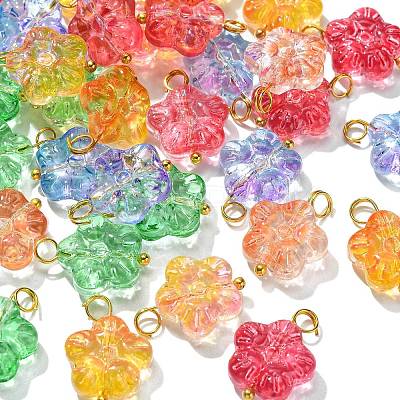 30Pcs 5 Colors Handmade Lampwork Charms PALLOY-CJ0002-66-1