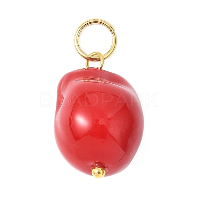 Electroplated Glass Imitation Pearl Pendants PALLOY-JF04579-01-1