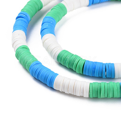 Fixed 3 Color Handmade Polymer Clay Bead Strands CLAY-S096-029J-1