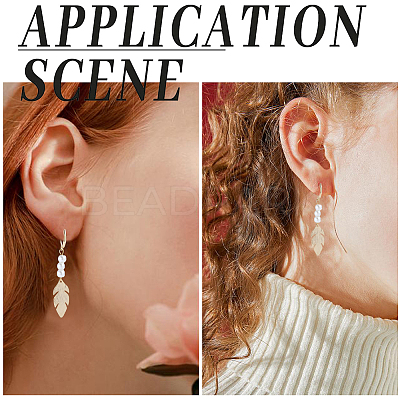 100Pcs 2 Colors 304 Stainless Steel Leverback Earring Findings STAS-SC0006-67-1