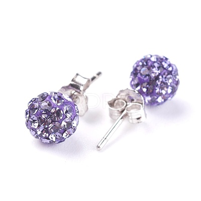 Sexy Valentines Day Gifts for Her 925 Sterling Silver Austrian Crystal Rhinestone Ball Stud Earrings Q286J221-1