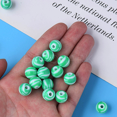 Opaque Striped Acrylic Beads LS-MACR-S373-27A-07-1