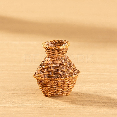 Resin Bamboo Rattan Vase Miniature Ornaments PW-WG81F97-03-1