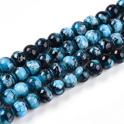 Baking Paint Glass Beads Strands DGLA-N003-4mm-A08-1