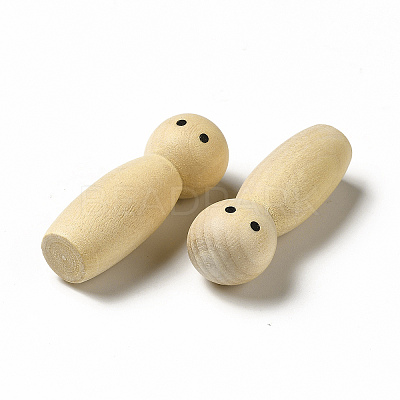 Unfinished Wooden Peg Dolls Display Decorations LS-WOOD-E015-01H-1