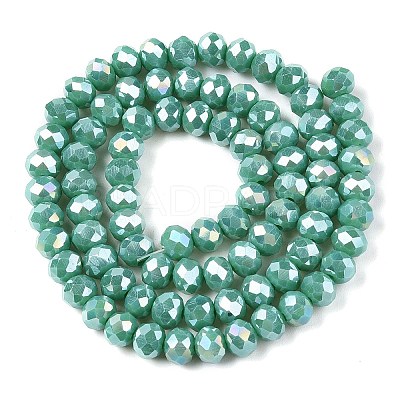 Electroplate Glass Beads Strands X-EGLA-A044-P6mm-B31-1