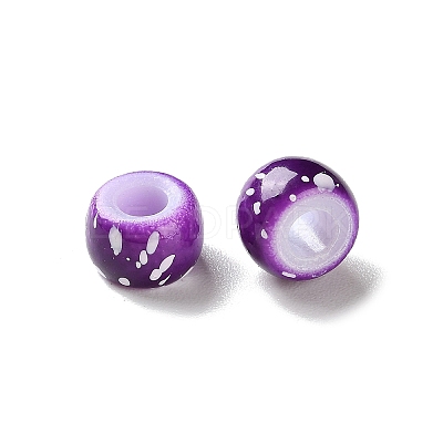 Spray Painted ABS Plastic European Beads KY-G033-01A-07-1