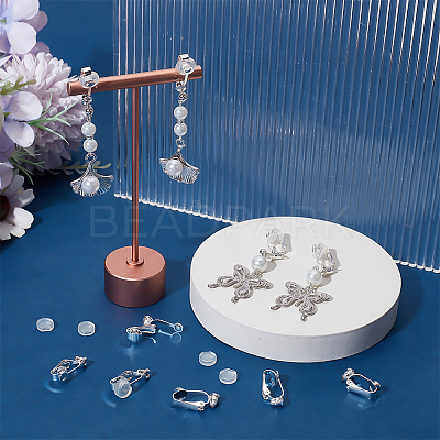 10Pcs 304 Stainless Steel Clip-on Earring Converters Findings FIND-BBC0003-27-1