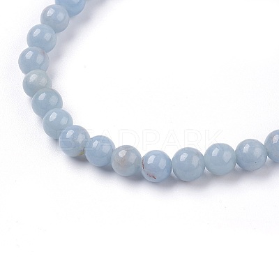 Natural Angelite Stretch Bracelets BJEW-JB03738-05-1