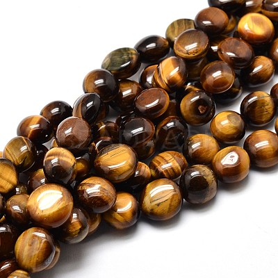 Natural Tiger Eye Nuggets Beads Strands X-G-J336-03-1